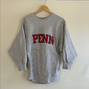 Vintage Gray Sweatshirt with Red Penn Logo minor distress